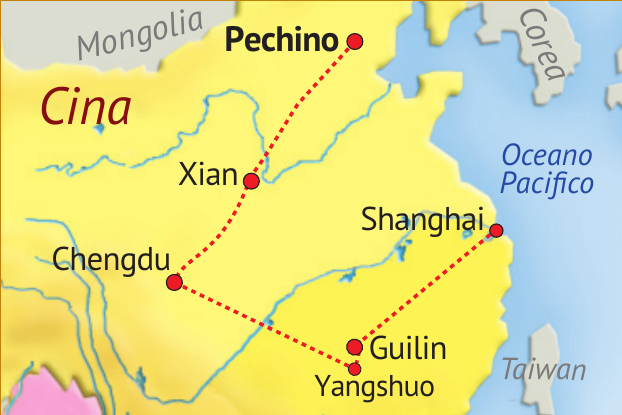 Itinerario Tour Cina Panda e Bambù da Bari 2027 – Shanghai, Guilin, Yangshuo, Chengdu, Xian, Pechino
